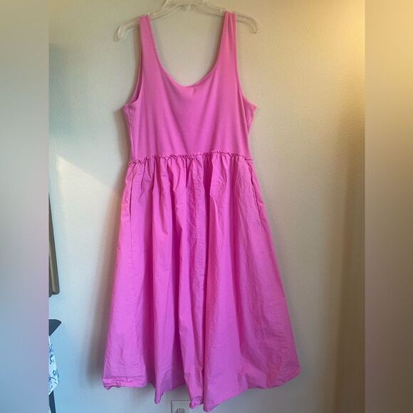 A new day pink ribbed poplin midi hi low dress women’s size xxl - Picture 3 of 6
